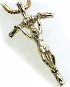 Anhänger Kreuz mit Jesus echt Gold 333 Gelbgold Unisex Top Qualität INRI 8kt - Bild 1 von 6