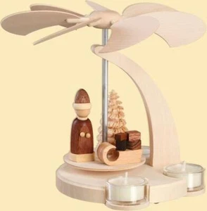 Piramide Con Babbo Natale E Slitta Hxbxt = 46x28x28cm Nuovo Holzpyramide Ti - Picture 1 of 1