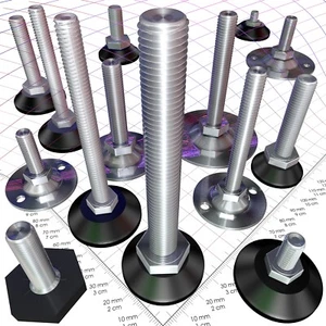 Stellteller M6 M8 M10 M12 x 30 50 70 90 100 mm | Verstellfuß Möbelfuß Sockelfuß - Bild 1 von 8
