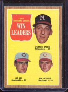 1962 Topps Baseball # 58 N.L. Win Leaders "Warren Spahn" Near Mint - Picture 1 of 2