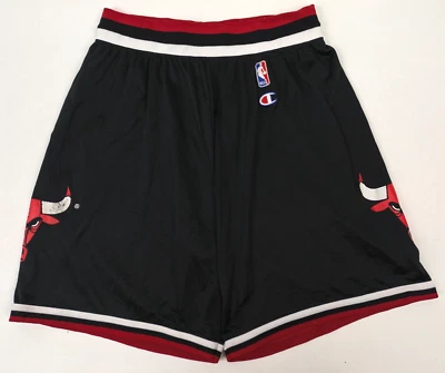 Vintage 90s Champion NBA Chicago Bulls Shorts Basketball Size XL Black Mesh USA - Image 1 of 4