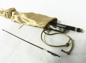 Pernambuco Violin Bow-4/4 Size, Real Horse Hair Ebony Frog With Free Silk Bag - Picture 1 of 11