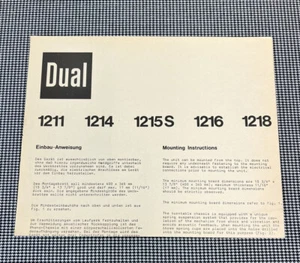 INSTRUCCIONES DE MONTAJE DUAL ELECTRONICS 1211, 1214, 1215S, 1216 Y 1218 J01175 - Imagen 1 de 3