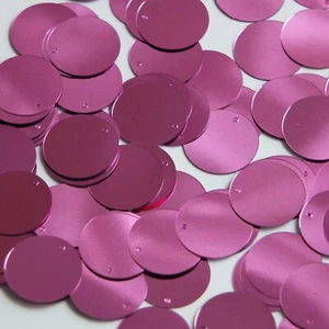Round Sequin 20mm Top Hole Orchid Pink Metallic Paillettes. Made in USA - Picture 1 of 2