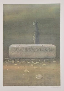 Walter Heckmann/litografía a color de gran formato/firmada a mano/300 ejemplares/1985/1 - Imagen 1 de 3