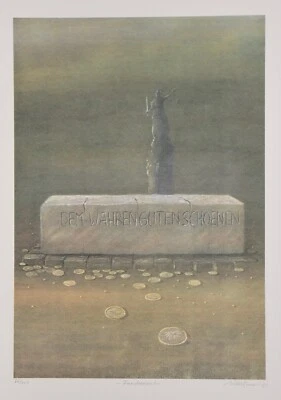 Walter Heckmann/großformatige Farblithographie/handsigniert/300 Exemplare/1985/1 - Bild 1 von 3