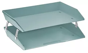 Acrimet Facility 2 Tiers Double Letter Tray (Solid Green Color) - Picture 1 of 5