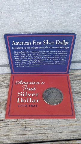 Americas first silver dollar Eight Reale 8 American Historic Society Vintage Cover