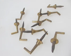 Victorian Brass Window Blind Tie Old Hook Cord Hangers Antique 1.5"D - £4each - Picture 1 of 9