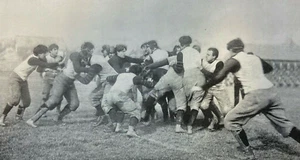 1895 Vintage Illustration Practice Football Game at Princeton University - Picture 1 of 2