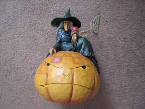 Jim Shore Halloween Sweet and Sour 2 Sided Pumpkin Witch 4012605 No Box - Picture 1 of 21