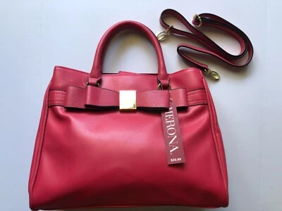 Stylish Red Merona Crossbody Bag With Detachable Strap for Business or Casual - Image 1 of 4