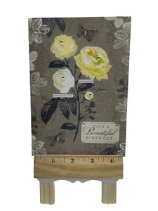 Birthday Card - Yellow Roses with Rhinestone Accent By Hammond Gower - Bild 1 von 13