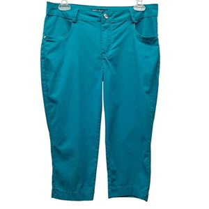 QQBY Capri Pants Women’s 15/16 Teal Turqoise LightweightFestive Vibrant - Picture 1 of 13
