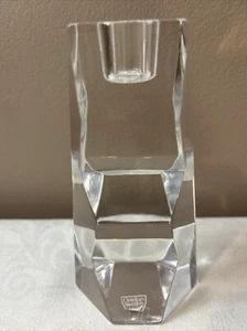 NWT Quadrangle By Orrefors Geometric Candlestick 5 3/8” Single Light Candelabra - Picture 1 of 11