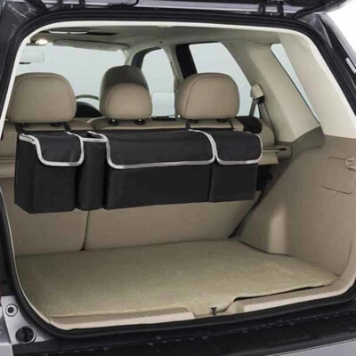 Car Trunk Organizer Oxford Interior Accessory Back Seat Storage Box Bag 4 Pocket - Image 1 of 4