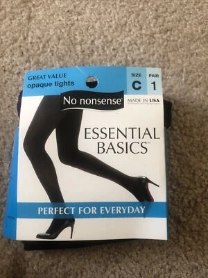New Ladies No Nonsense Essential Basics Opaque Tights Sz C Black  NWT - Image 1 of 4