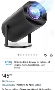 ELEPHAS Android 11.0 Mini Portable Projector - 16000 Lux, 4K Supported , Android - Picture 1 of 12