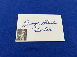 Vintage George Blanda Signed Football Postcard Oakland Raiders Chicago Bears HOF - Picture 1 of 5