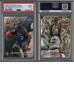 SHAQUILLE O'NEAL HAKEEM OLAJUWON ~ 1996 Stadium Club #TC1 TOP CROP ~ PSA 9 - Picture 1 of 1