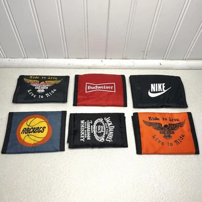 Vintage Carteira Tripla Gancho e Laço Retrô Novidade Lote x 6 Motociclista Cerveja Corrida Anos 80 - Imagem 1 de 4