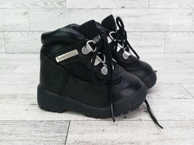 Toddler's Timberland Field Leather Black Boots 15806 Combat Ankle Boots 4 Shoes - Image 1 of 4