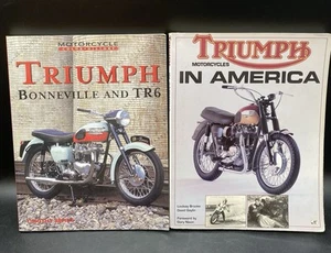 Lot of 2 Vintage Triumph Motorcycles In America Books Bonneville TR6 - Bild 1 von 13