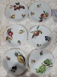 "Juego de 6 platos de cóctel de frutas de porcelana Phillip Deshoulieres Limoges FHNR 5,75""" - Imagen 1 de 8