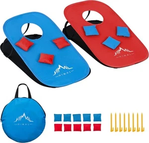 Collapsible Portable Cornhole Game Boards 10 Bean Bags Cornhole Set Tic Tac Toe - Picture 1 of 7