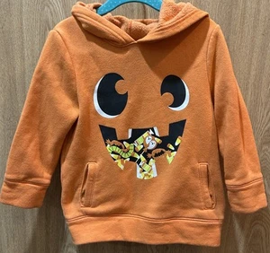 Cat & Jack Halloween Pumpkin Long Sleeve Hoodie Fleece 2T - Picture 1 of 5