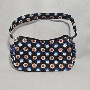 Vera Bradley Night Owl Maggie Shoulder Bag Retired Print Quilted Blue Cotton - Picture 1 of 9