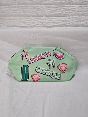 Nuevo sin etiqueta nunca usado Clinique verde sedoso maquillaje bolsa de cosméticos diamante rosa Foto 1 de 4