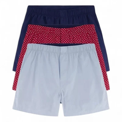 GAP сплетенный боксер шорты мужской маленький синий темно-бордовый полоски 3-Pack функциональный мухи - Изображение 1 из 4