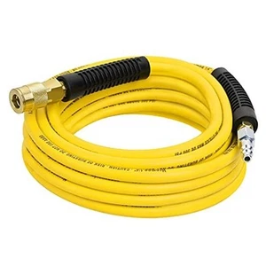 Air Compressor Hose 1/4 Inch x 25 Feet Hybrid Hose with Fittings, 1/4" - Picture 1 of 7