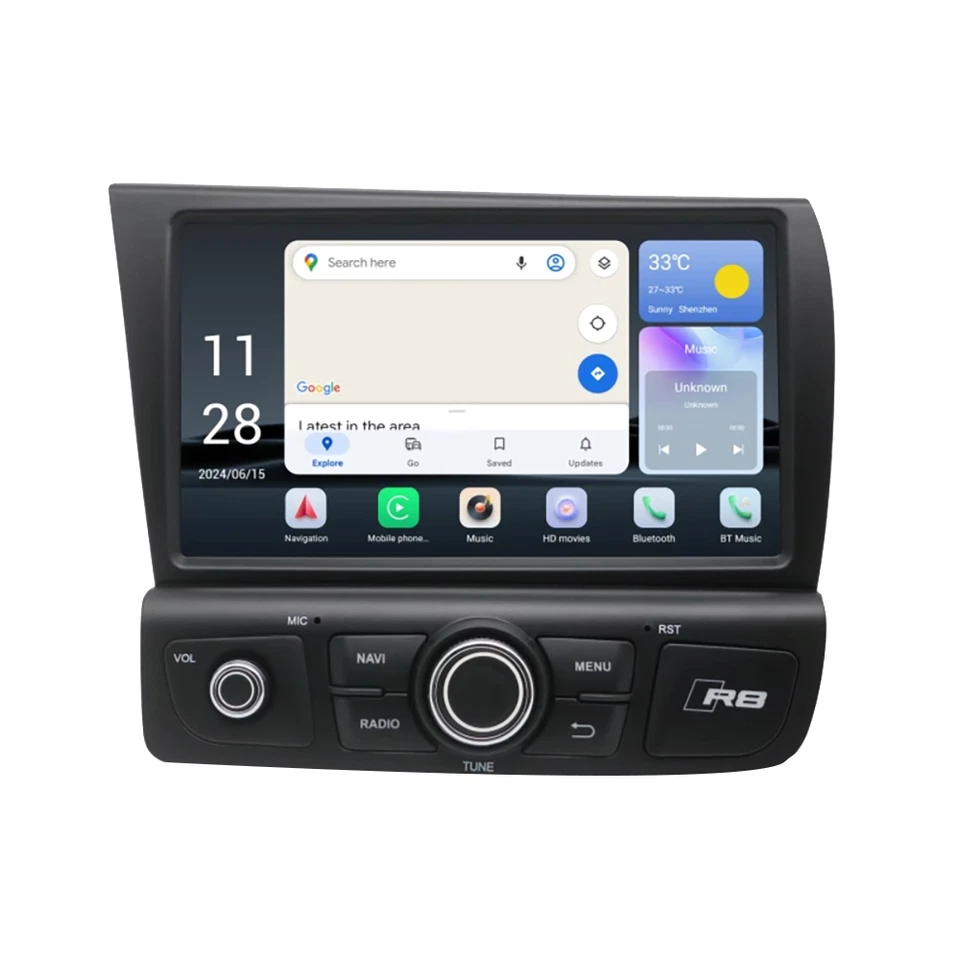 8" Android 13 Car Radio Touch Screen GPS Stereo For Audi R8 2007-2015 Head Unit Foto 1 de 4