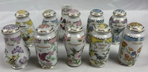 Vintage 1994 Lenox Birds & Blossoms Gewürzglas Sammlung - 11 insgesamt 1 fehlt Top - Bild 1 von 15