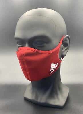 Una (1) Máscara Facial Adidas Roja Auténtica Talla Pequeña Cubierta Foto 1 de 4