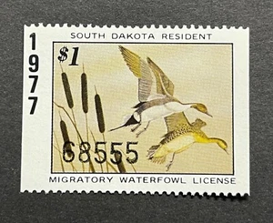 WTDstamps - 1977 SOUTH DAKOTA - State Duck Stamp - Lot1 - Mint OG NH - Picture 1 of 2