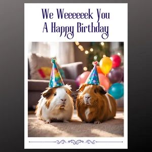 Personalised Guinea Pig Birthday Card Weeek Seeded Boy Girl Cute Son Daughter - Picture 1 of 1