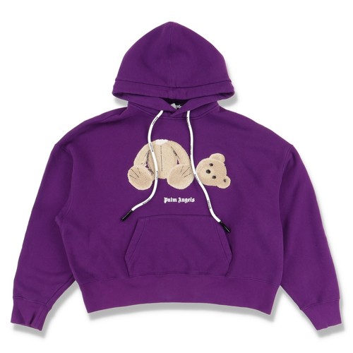 Felpa con cappuccio oversize Palm Angels viola logo Kill The Bear taglia XS PREZZO AL PUBBLICO $ 850