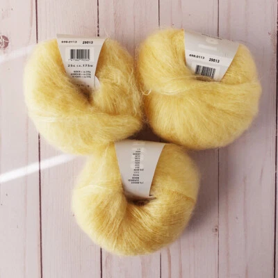 Lang Mohair Luxe ~ Lot of 3 ~ #113 Canary Yellow ~ Mohair Silk ~ Fluffy Soft - Image 1 of 4