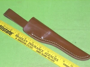 VINTAGE NEW OEM PETE GERBER USA LEGENDARY BLADES FISHER 5 BROWN LEATHER SHEATH  - Picture 1 of 2