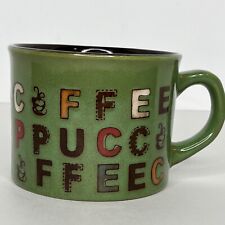 COFFEE CAPPUCCINO Spellout 20 oz Coffee Cappuccin Mug Signature Housewares Green