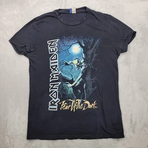 Iron Maiden Shirt Mens Small Concert Tour Rock Band Death Metal Merch Fear Dark - Picture 1 of 7
