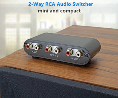 2-Way RCA Stereo Audio Switch 2 to 1 Input Signal Source Switcher Selector -RC21 - Image 1 of 4