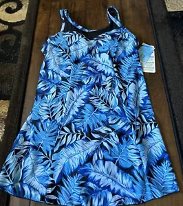 Traje de baño para mujer Simply Fit azul floral talla M nuevo con etiquetas - Imagen 1 de 11