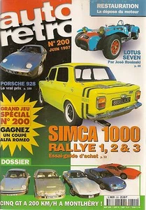AUTO RETRO 200 5 GT bis 200KM/H SIMCA 1000 RALLYE 1 2 3 LOTUS SEVEN PORSCHE 928 - Bild 1 von 3