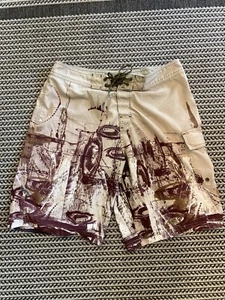 Vintage Oakley Swim Shorts Print Size 34 Rare - Foto 1 di 3