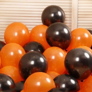 Halloween Balloons 10" Black Orange Latex 100Baloons Spooky Ghost Party Decor UK - Picture 1 of 3