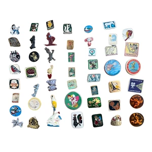 Set 50 Vintage Russian Badge Pins Kids Children Soviet Era Cartoon Tales Tunes - Picture 1 of 9